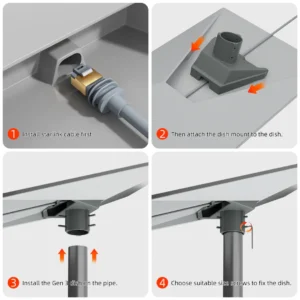 Reliable Starlink Standard Pipe Adapter Mount | Strong & Secure Installation | BusiDirect Zambia's No. 1 Online Retailer