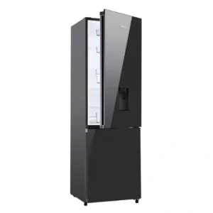 Efficient Hisense H370BMI-WD Combi Refrigerator 263L Black Mirror with Water Dispenser